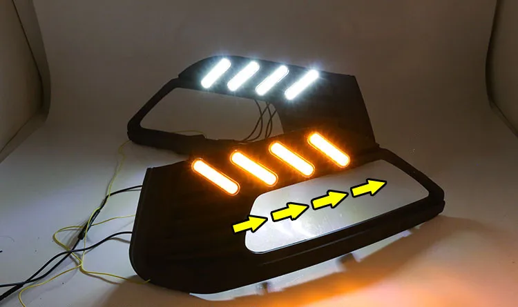 EOsuns led drl дневные ходовые огни для MG 6 2010- с динамическим движущимся желтым поворотным сигналом и синий Ночной свет для бега