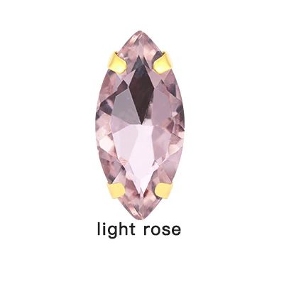 light rose 50 шт., все размеры, неватте, Хрустальное стекло, пришить стразы в золотистой оправе, камни для рукоделия, обувь, украшение сумки - Цвет: light rose