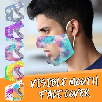 

Smile Communicator Face Mask with Clear Vinyl Visible Expression Lip Reading Breathable Mask Mouth Caps Cloth Reusable Face Mas