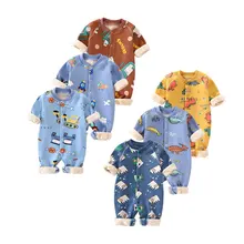 Newborn Infant Baby Boy Girl Long Sleeve Cartoon Fluffys Romper Jumpsuit Clothes Korean