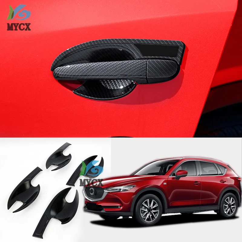 

Carbon fiber Car External Outer Door Handle Catch Cover Door Bowl Protection Trim Sticker For MAZDA CX-5 CX5 CX 5 2017 2018 2019