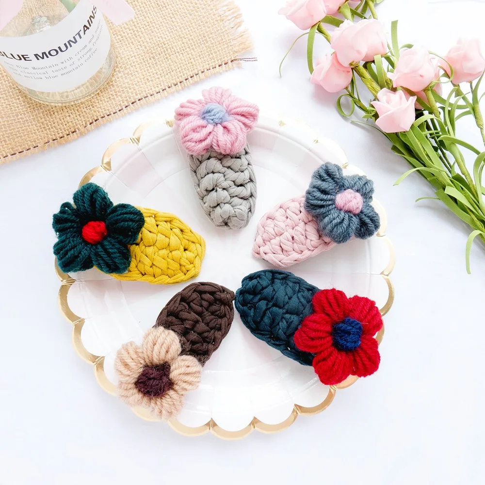 LANIWOO ручной работы заколка для волос в виде цветка свитера милый детей популярный