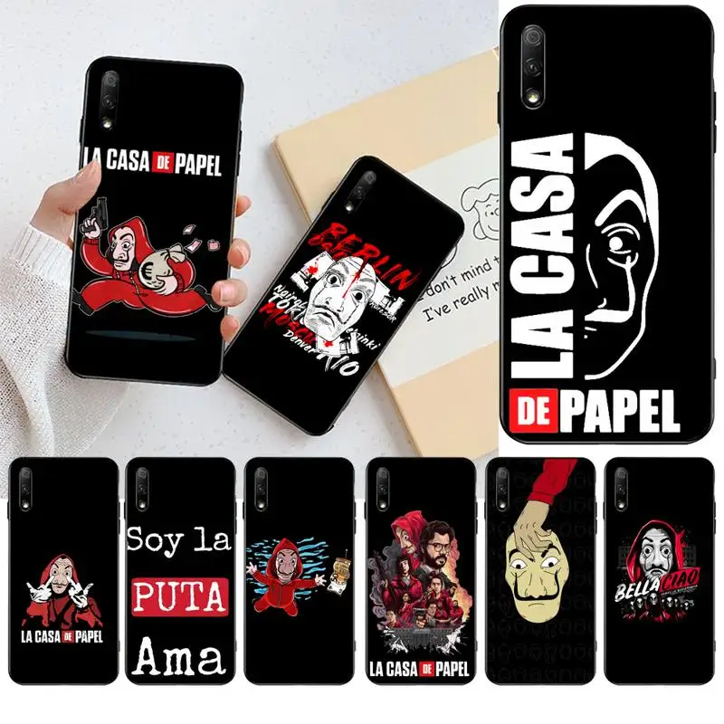

HPCHCJHM TV Series Money Heist House Of Paper DIY Painted Phone Case for Huawei Honor 20 10 9 8 8x 8c 9x 7c 7a Lite view pro