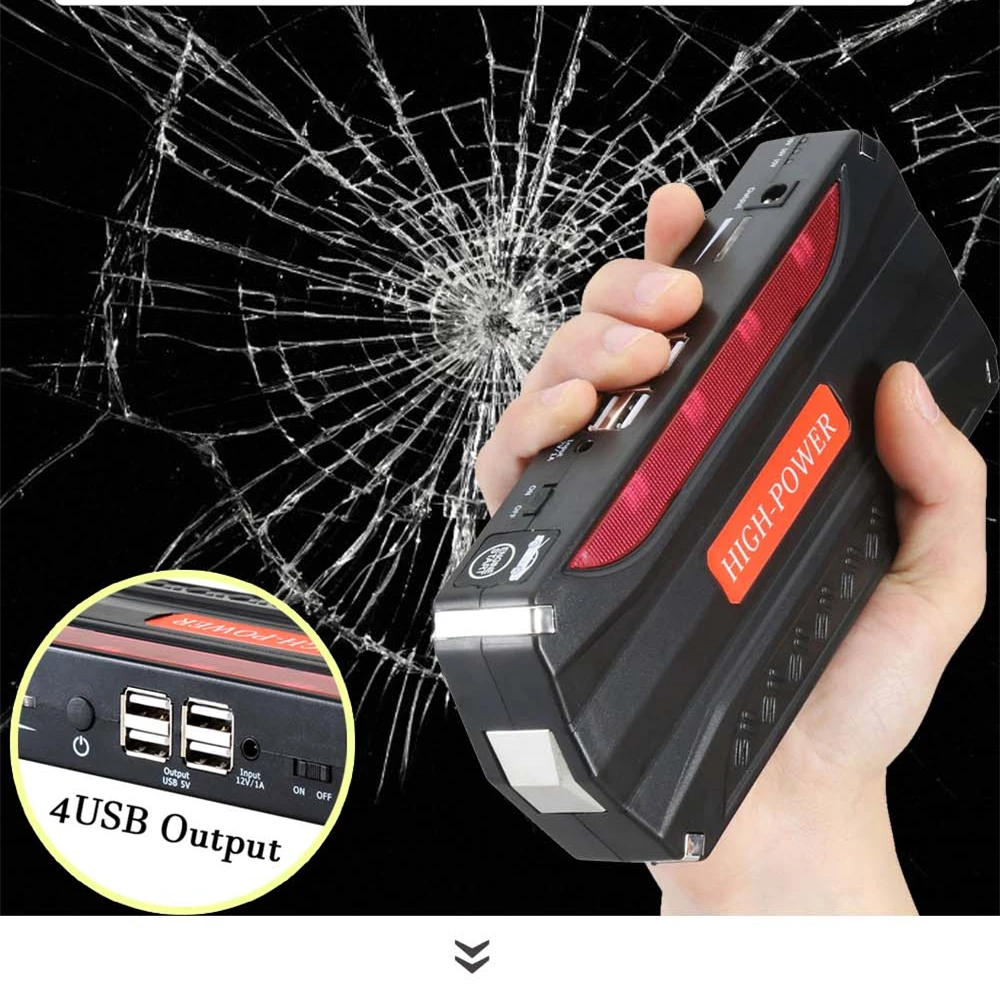 Multi Function Mini Portable Emergency Battery Charger Car Jump Starter High Capacity Booster Power Bank Starting Device Cables|Jump Starter| - AliExpress