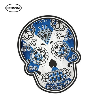 

HotMeiNi 13cm X 10.7cm Mexican Day of The Dead Sugar Skull Scotland Scottish Saltire Flag Motif External Vinyl Car Stickers