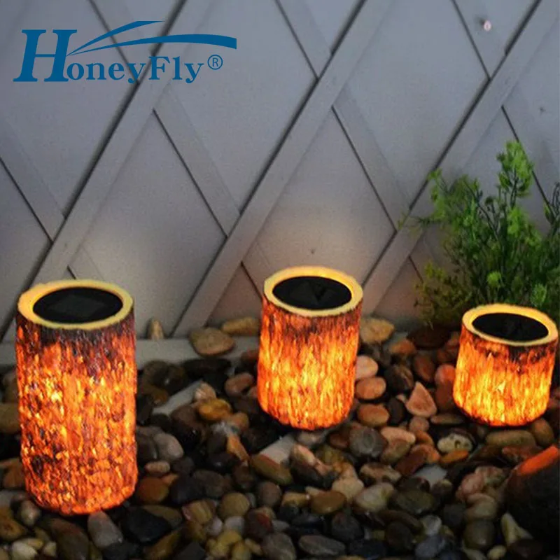 HoneyFly LED Solar Wooden Lamp Garden Light Decorative Courtyard IP65 Waterproof Control | Лампы и освещение