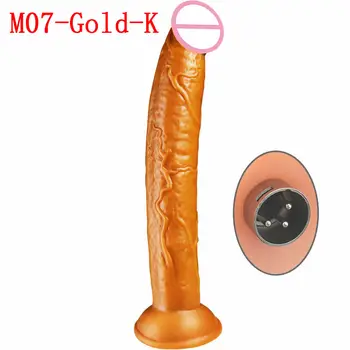 25*4cm Sex Machine Attachment Senior Soft Liquid Silicone Long Gold Dildo Suction Cup Anal Plug Penis Love Toys For Adult M07 6