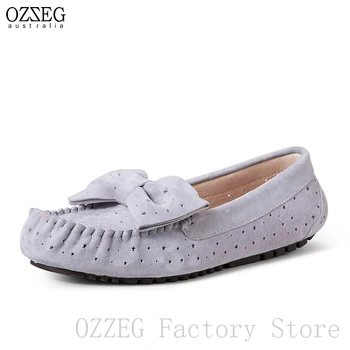 

OZZEG Brand Moccasins Women Shoes Loafers Ladies Gnuine Leather Shoes Hollow Breathable Female Flat Casual Shoes Driving Ballet