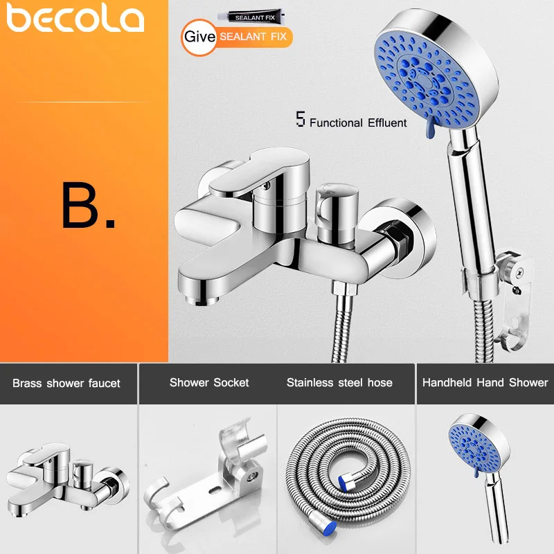 Becola смеситель для ванной, смеситель для душа, набор для ванной, смеситель для ванны, смеситель для душа, набор для душа - Цвет: B