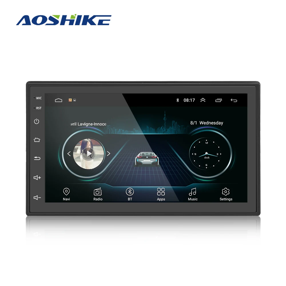 

AOSHIKE 2 Din 7" Car Multimedia Player Android 8.1 GPS Navigation 2.5 HD Auto Radio WiFi USB FM Car Audio Stereo Backup Monitor