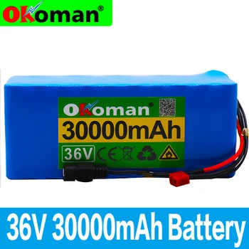 

high power New 36V battery 10S4P 30Ah 36v 18650 battery pack 500W 42V 30000mAh for Ebike electric bicycle with BMS