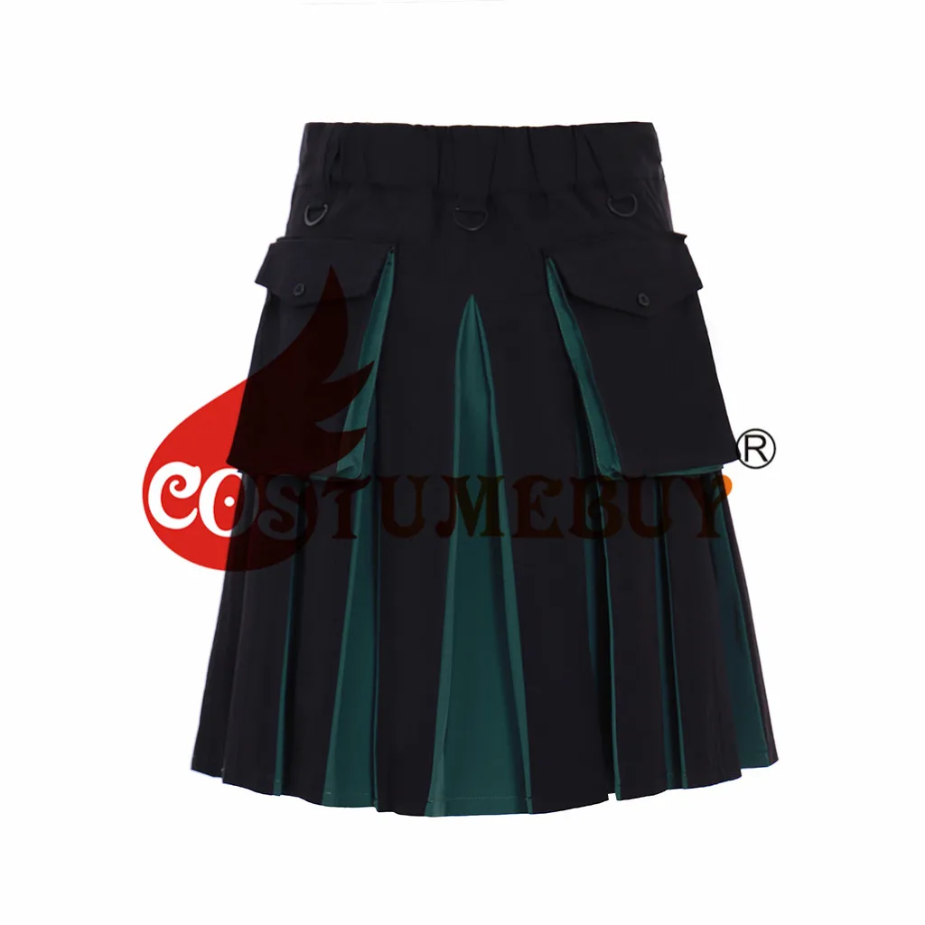 Зеленый CostumeBuy Medival Мужская винтажная юбка для косплея платье ретро шотландский костюм юбка шотландский карман плиссированная юбка L920 - Цвет: Зеленый