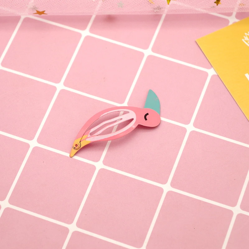 Flamingo 6 шт. Детские аксессуары для волос Русалка рисунок Радуга Единорог животное лошадь заколки для волос Фламинго Рождественский сахарный Набор шпилек - Цвет: Flamingo