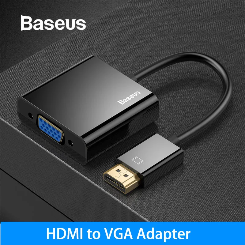 

Baseus HDMI to VGA Adapter Cable 3.5mm Jack Audio Converter Adapter for MacBook Pro PS4 Chromebook TV Box Projector HDMI Cable