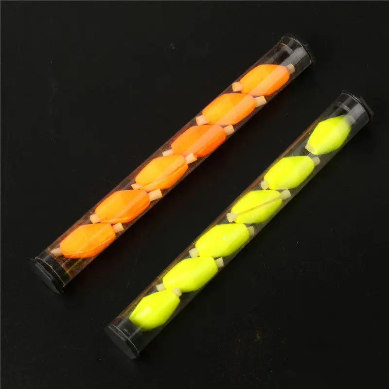 6Pcs Per Tube Float Foam Strike Indicators 20 x 10mm For Fly Fishing Plastic Tube Yellow / Orange