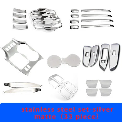 For Toyota highlander- chrome Interior trim stainless steel set-silver matte 33pcs