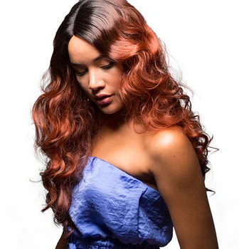 

Synthetic U Part Lace Wig For Women High Temperature Fiber Hair X-TRESS Long Wavy Burgundy Ombre Color Wig With Natural Hairline