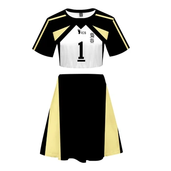 

Anime Haikyuu 3D Printed Women Two Piece Set Casual Summer Crop Top+Skirt Hot Sale 2020 Trendy Streetwear Clothes