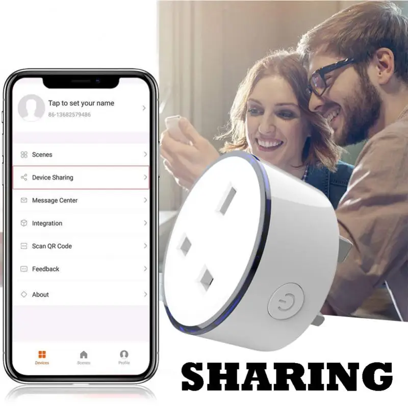 4 шт. штепсельная вилка стандарта Великобритании умная розетка WiFi переключатель