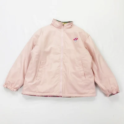 pink Winter New Preppy Style Rabbit Embroidery Powder Plaid Jacket On Both Sides Wearing Thick Warm Jacket Autumn Women's Cotton Coat - Цвет: pink