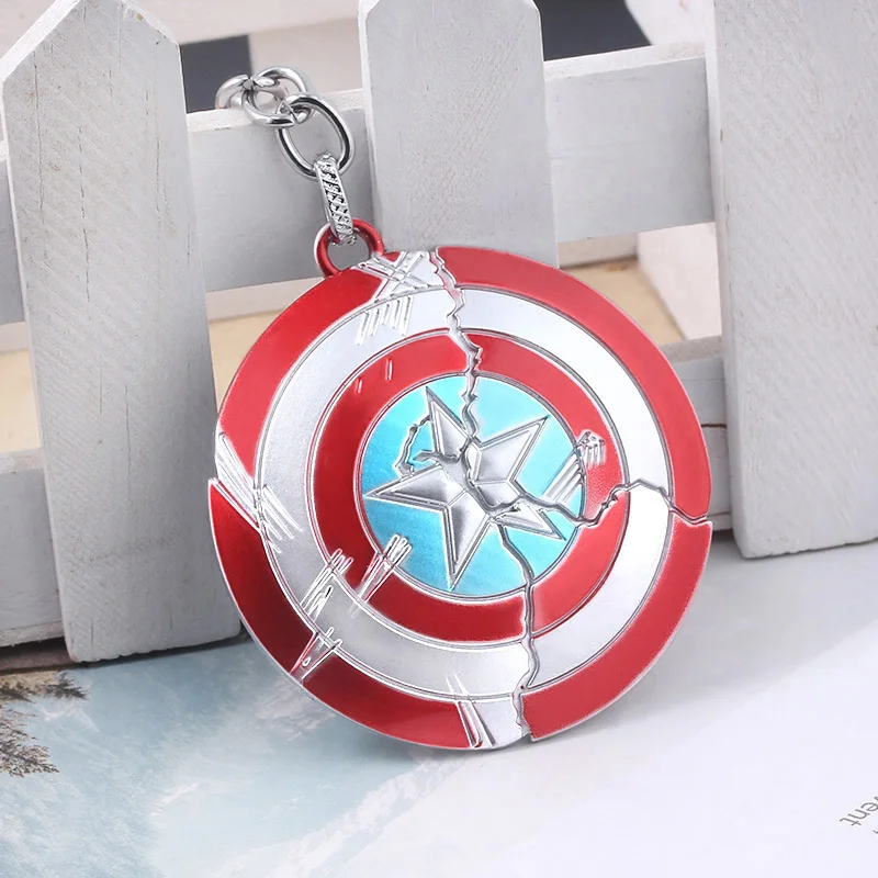 

New Design Captain America Shied Keychain The Avenger Metal Alloy Car Key Chain Pendant Key Holders Souvenir