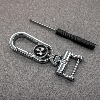 

3D Metal Auto Logo Keychain Key Chain Key Rings for Mitsubishi l200 outlander 3 lancer 10 pajero 2 4 galant 8 delica grandis