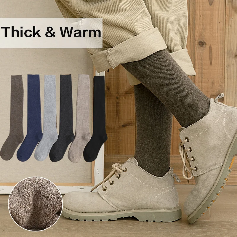 3 пар/лот, новинка, зимние толстые и теплые мужские гольфы, зимние компрессионные махровые носки