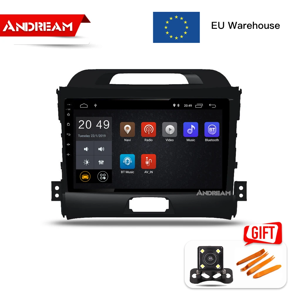 9 дюймов Android 8 1 Quad Core Автомобильный плеер для KIA Sportage R 2010 2016 gps навигации головное