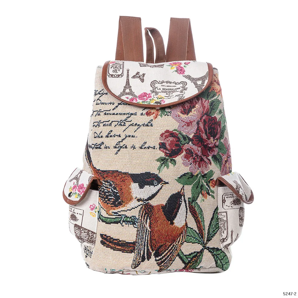 embroidered canvas backpack