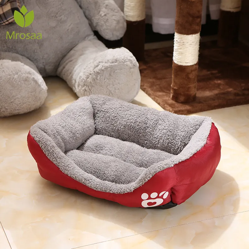 buy Hot!4 Colors Soft And Comfortable Material Pet Sofa Dog Beds Fashion Paw Pattern Cat Bed Cotton Pet Mat Keep Warm Pet Products