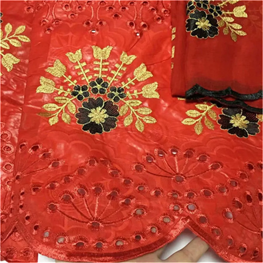 Black duabi style african brocade fabric high quality bazin riche getzner latest cotton swiss dry lace fabric 5+2yards/lot