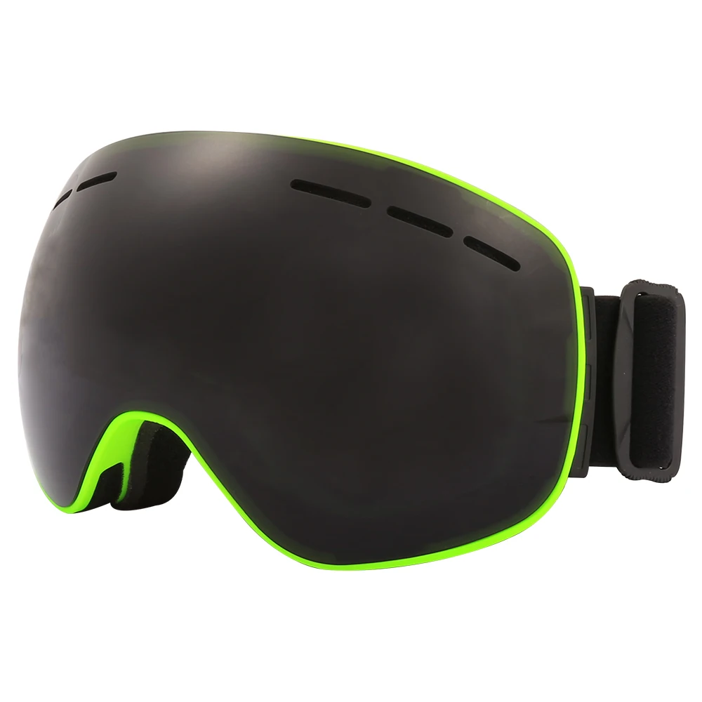 Магнитные лыжные очки jiepolly бренд Анти-туман сферическая большая маска для катания на лыжах очки для лица Сноуборд скейтинг очки для мужчин wo мужские - Цвет: Lens Black