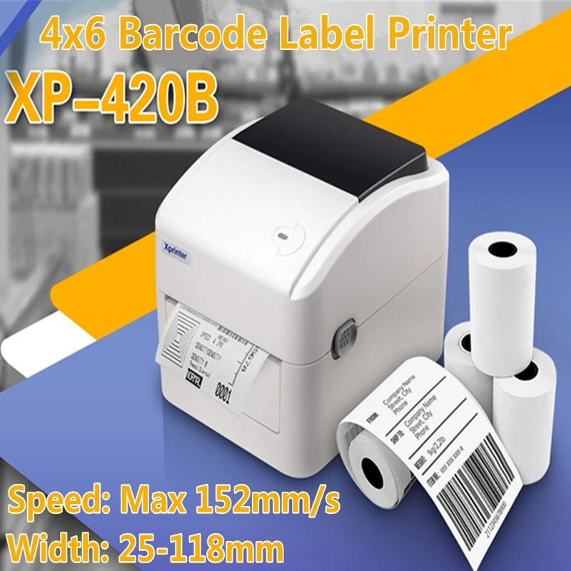 Xprinter 420B Shipping Label Printer Thermal Barcode Printers High Speed 152mm/s Printe For Supermarket Support QR Code | Компьютеры и