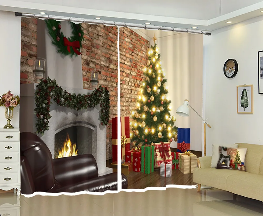 Индивидуальные 3D затемненные шторы на карту пользовательский размер магазин тема отель счастливый год рождественский подарок ins стиль украшения
