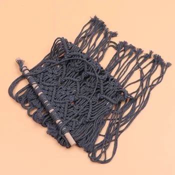 

Bohemian Tapestry Hanging Tassel Wall Pendant Creative Wall Hanging Delicate Hanging Carpet for Bar Bedroom Home Office (Black)