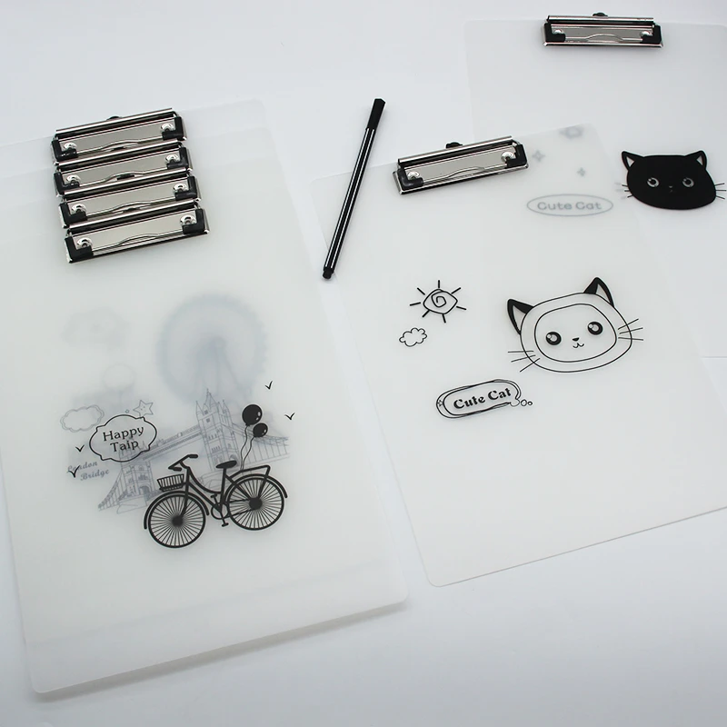 A4 Clipboard Note Clipboard Notepad Basic Transparent Loose-leaf Notebook Printing Simple Notepad Clip School Office Supplies