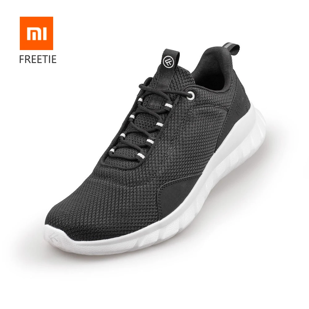 Xiaomi FREETIE спортивная обувь легкая проветриваемая эластичная трикотажная обувь дышащие освежающие Городские кроссовки для бега для мужчин - Цвет: black size 42