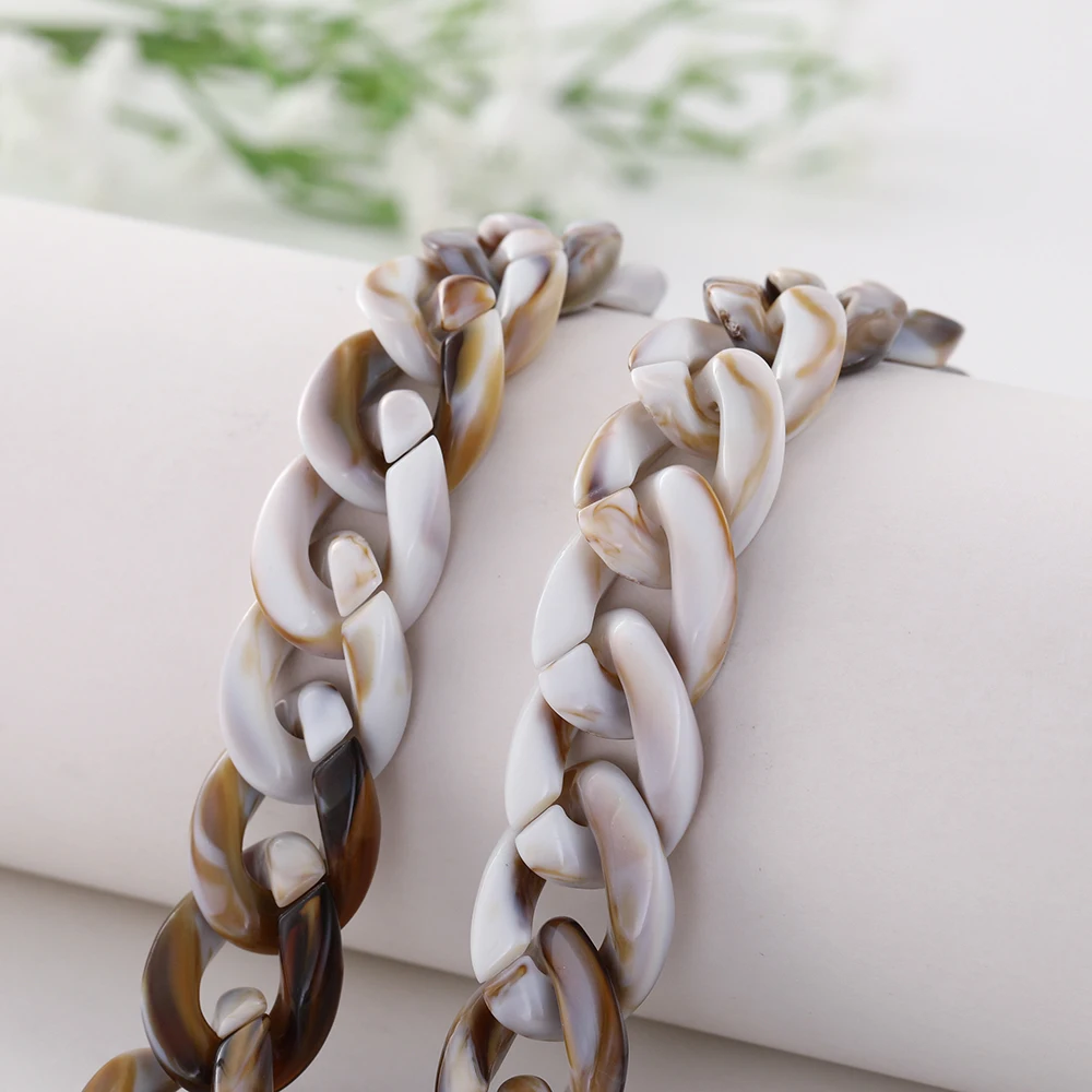 Eueavan 5pcs Acrylic Brown and White Green Wide Glasses Chain Retro Sunglasses Lanyards Straps Reading Eyeglasses Accessories