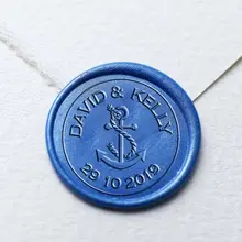 Персонализированные названия с якорем воск печать штамп/Пользовательский морской Свадебный Воск/приглашение печать штамп