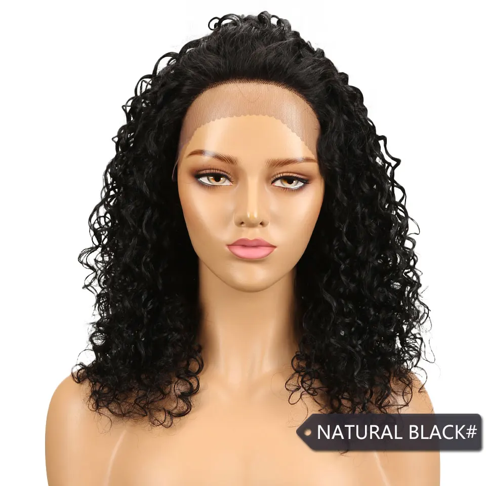 Гладкий бразильский Реми вьющиеся человеческие волосы парик для черных женщин 4x4 кружева спереди человеческие волосы парики натуральные 14 16 20 дюймов - Цвет волос: # 1B