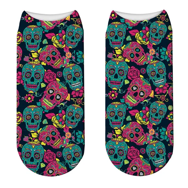 3D Cool Skull Printed Socks For Unisex Women Fashion Funny Low Ankle Socks Harajuku Cotton Comfortable Short Socks For Female Style5