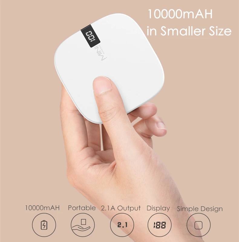 Powerbank 10000mAh Портативная зарядка PowerBank светодиодный дисплей USB PowerBank Внешнее зарядное устройство для iPhone iPad huawei Xiaomi