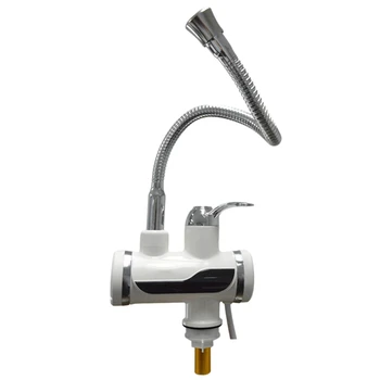 

Kitchen Faucet Led Digital Temperature Display Electric Water Heater with 360 Degree Rotate Pipe Eu Plug