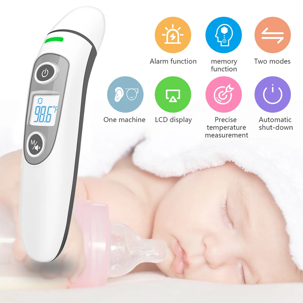 

CYSINCOS Baby Thermometer Digital IR LCD Infrared Non-Contact Body Measurement Kids Forehead Ear Mom Baby Care Fever Termometro