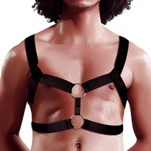 Готический Rave мужской ремень для геев БДСМ Связывание двойной плечевой ремень Регулируемый эластичный нагрудный ремень для мышц Необычные Клубные вечерние жилет
