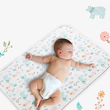 Grand tapis à langer imperméable en coton doux pour nouveau né, motif dessin animé, tapis de jeu au sol