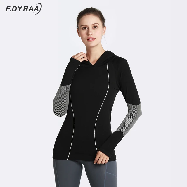 F.DYRAA femmes sweat-shirts de sport sans couture chemise de Sport à manches longues haut de Yoga Jersey chemise de course vêtements Fitness coupe à sec sweats 1