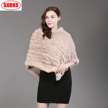 

Real Rabbit Fur Covered With Wind And Rain, Authentic Rabbit Fur Shawl Stretch Knit Scarf Scarf Women Bufandas Invierno Mujer