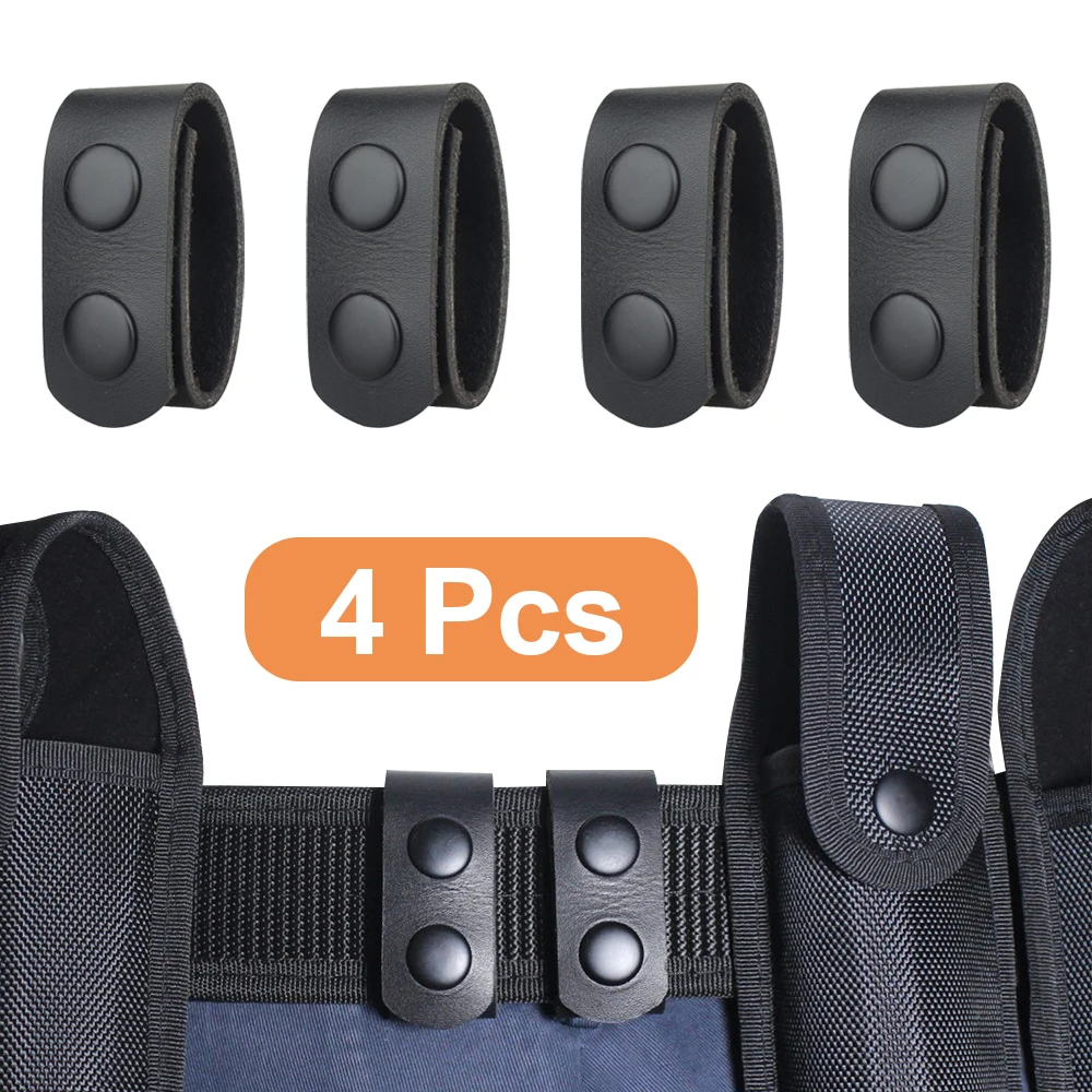 1pc Black Tactical Belt Keepers Dual Snap Closure Law Enforcement Police Duty 