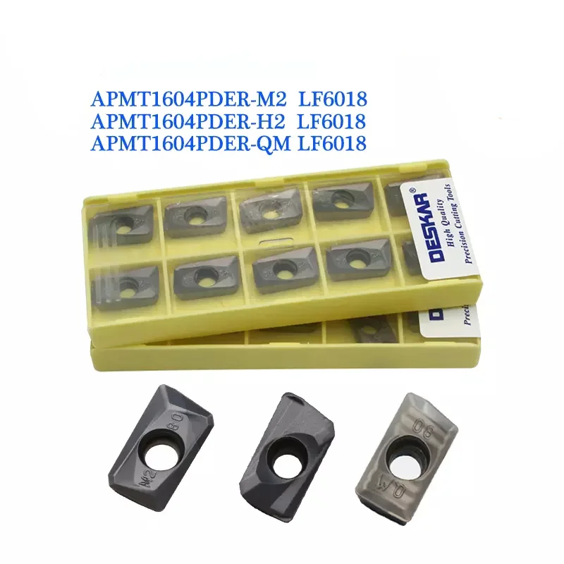

10pcs APMT1604 PDER M2 H2 QM LF6018 Carbide Insert DESKAR APMT 1604 Blade Lathe Cutter Tool CNC Milling Tool For Stainless steel